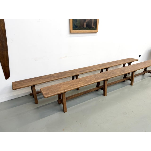 Benches in Oak, 1950s, Set of 2 For Sale - Image 4 of 15