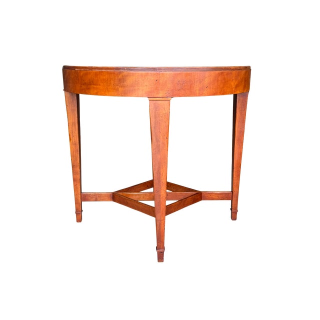 Late 20th Century Baker Furniture Milling Road Federal Regency Cherry Toned Round Side Table | Vintage Occasional Tea Table For Sale - Image 9 of 14