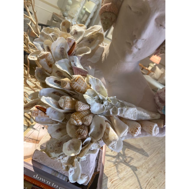 Shell Encrusted Bust by May River Neptune - Custom Painted in Farrow ...