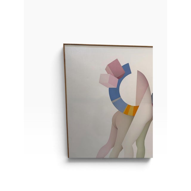 Large 1992 Alberto Labad Museum-Provenance Surrealist Painting, "Amantes" (Lovers) – 57" X 45" For Sale In West Palm - Image 6 of 9