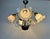 Vintage 1980s Floral Glass Chandelier – 5 Light Rustic Gold Ceiling Fixture For Sale - Image 12 of 15