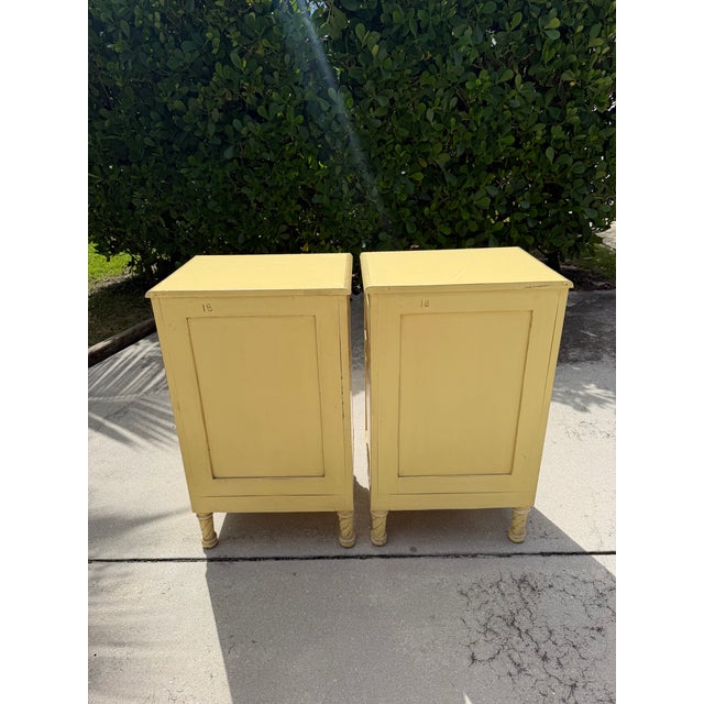 Vintage French Provincial Carved Nightstands With Locking Commode Cabinets by Agr Paris, Pair For Sale - Image 9 of 17