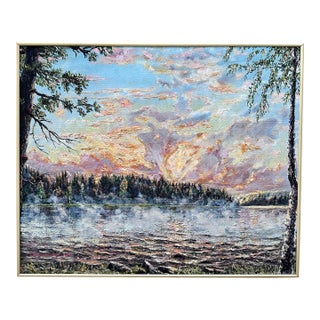 Sunset Over the Water Oil Painting For Sale