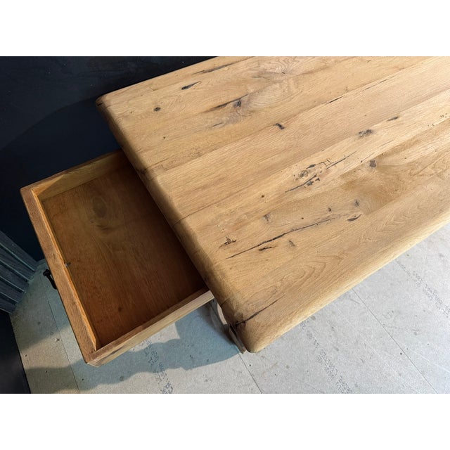 1920s French Oak Farmhouse Table with Drawers, 1920 For Sale - Image 5 of 14