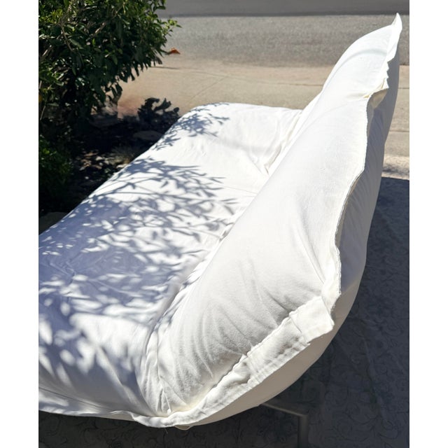Vintage Attributed Ligne Roset "Caitlin" Pillow-Style Reclining Loveseat, Made in France For Sale - Image 12 of 13