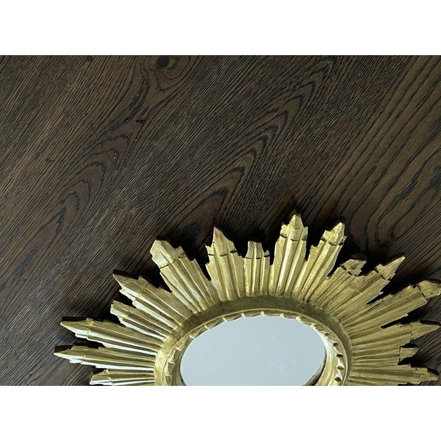 Mid-Century Italian Giltwood Sunburst Mirror, 1960s For Sale - Image 6 of 7