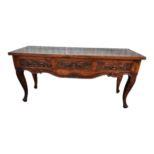 1980's Carved Wood Console Table