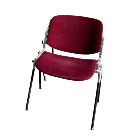 Vintage Italian DSC 106 Red Stacking Chair by Anna Castelli Ferrieri for Castelli, 1970s, Set of 7 For Sale