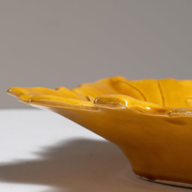 1960s France Gold Ceramic Leaf Dish For Sale - Image 14 of 15