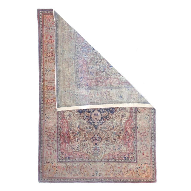 Antique Persian Mohtasham Kashan Rug 4’2" x 6’3".