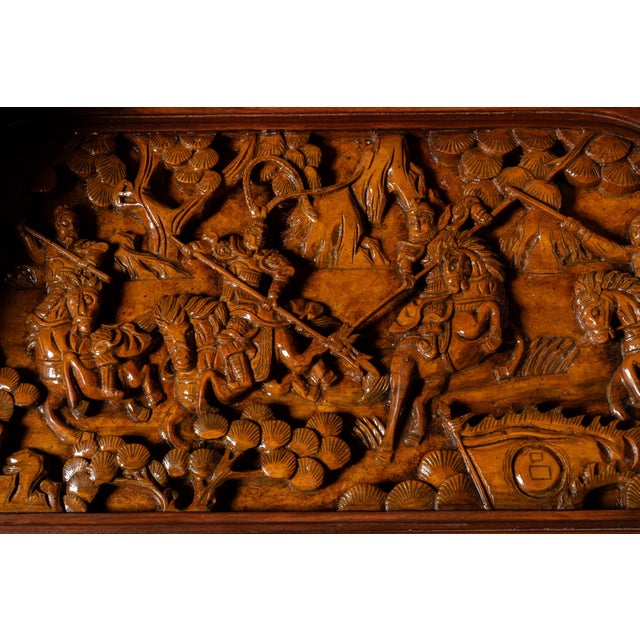 Antique Hand-Carved Chinese Scholar's Writing Desk and Chair Set For Sale - Image 11 of 18