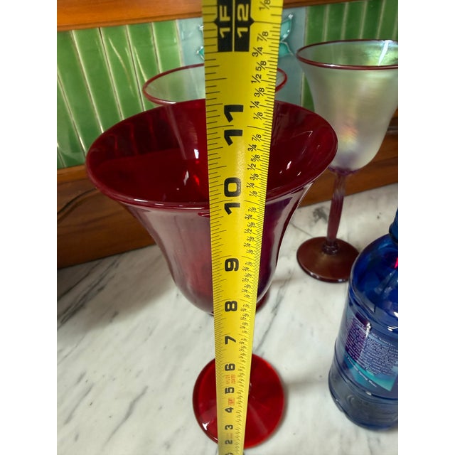 Contemporary Art Glass Wines by Rick Strini - Set of 4 For Sale - Image 10 of 12