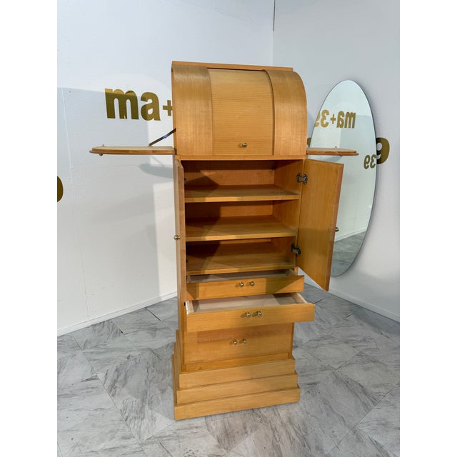 Chestnut Italian Secretary Cabinet 1980's For Sale - Image 8 of 12