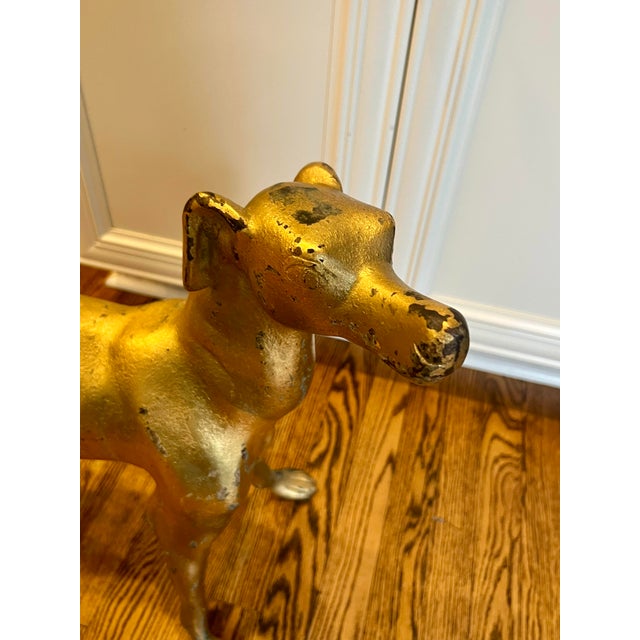 Mid 20th Century Vintage Pair Hollywood Regency MCM Whippet Greyhound Statues 21” T X 24”w Ea For Sale - Image 5 of 11