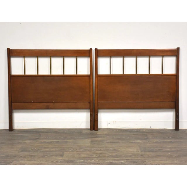 Wood Solid Birch Planner Group Twin Headboards- a Pair Mid Century Modern For Sale - Image 7 of 7