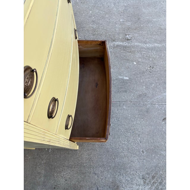 Painted Vintage Dresser | Cottage Style Chest of Drawers | Farmhouse Tall Dresser | Green Bedroom Storage | Shabby Chic Four Drawer Chest For Sale - Image 12 of 12