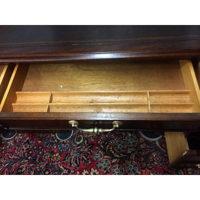 Traditional Vintage Executive Desk, Leather Top Desk, Century Furniture For Sale - Image 3 of 11