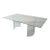 Post Modern Glass Double Pedestal Dining Table For Sale