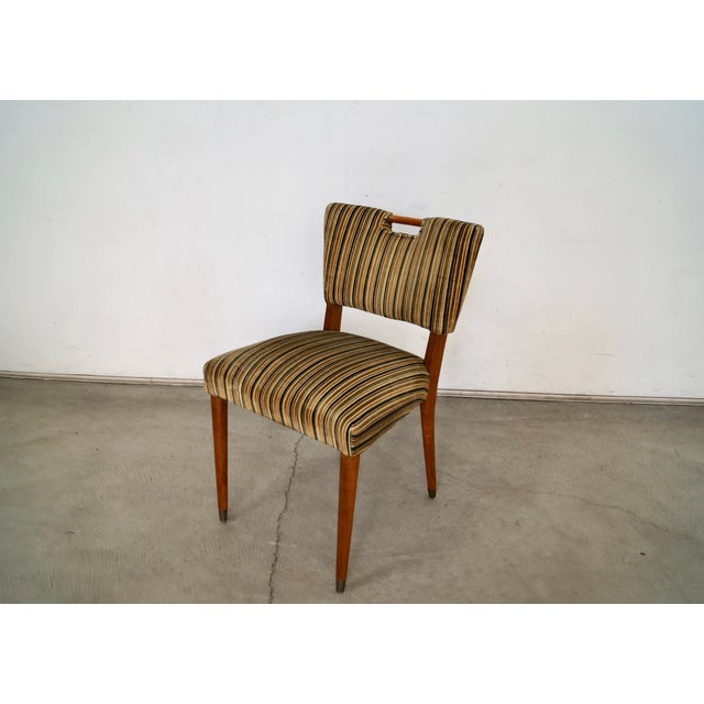 Mid-Century Modern 1950’s Mid-Century Modern Velvet Side Chair For Sale - Image 3 of 12