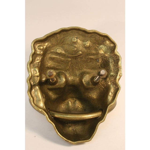 Vintage Door Knocker Lion Head in Brass, 1950s For Sale - Image 12 of 18