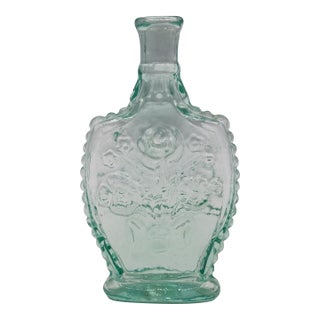 C. 1840s American Aquamarine Glass Cologne Bottle For Sale