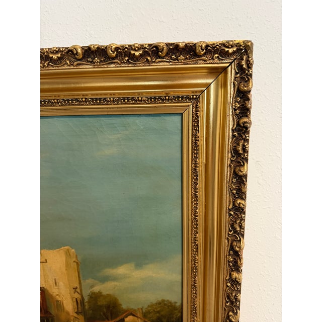19th Century Antique 19th Century British Oil Painting by G. Wylle Rural Landscape Gilt Frame For Sale - Image 5 of 10