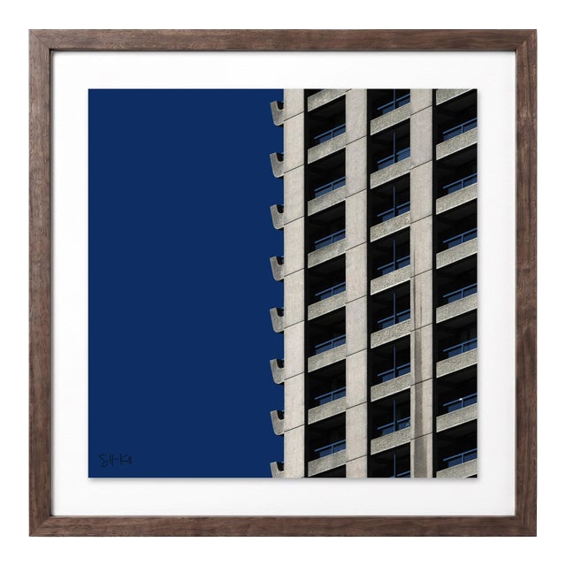 “Barbican 17” Giclee Archival Pigment Print 18x18 Framed in Walnut For Sale
