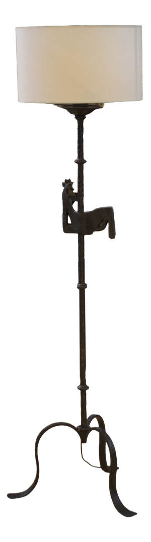 Wrought Iron Floor Lamp in the style of the Marolles Workshops, 1950s
