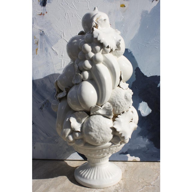 Vintage Italian White Porcelain Blanc De Chine Fruit Topiary
