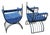 Mid-Century Modern Savonarola Chairs with Blue Velvet Upholstery, 1960s, Set of 2 For Sale - Image 4 of 11