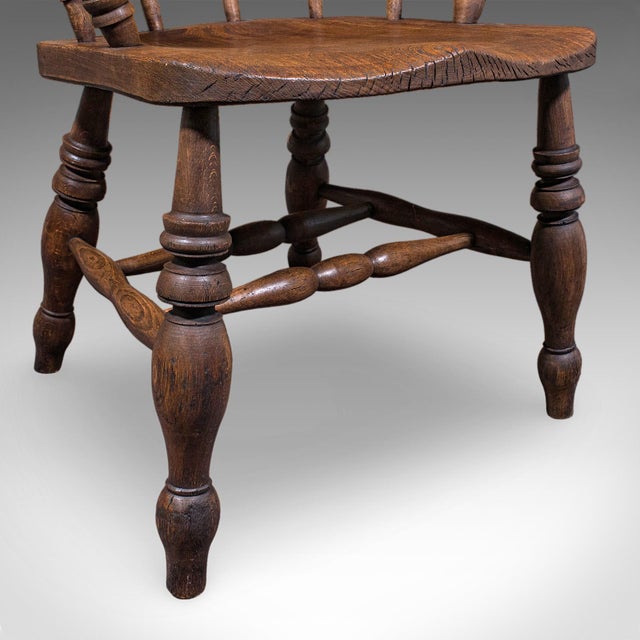 Antique Country House Captain's Chair, English, Smoker's Bow, Edwardian, c.1906 For Sale - Image 11 of 12