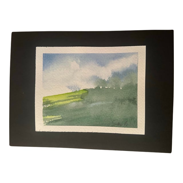 “Hillside” Original Watercolor Landscape by Nancy Smith For Sale