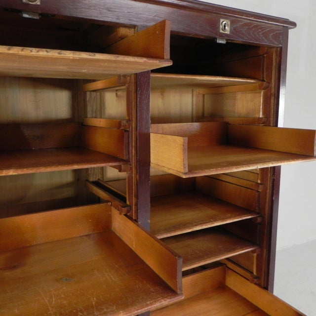 Oak Roller Shutter Cabinet, 1920s For Sale - Image 9 of 18