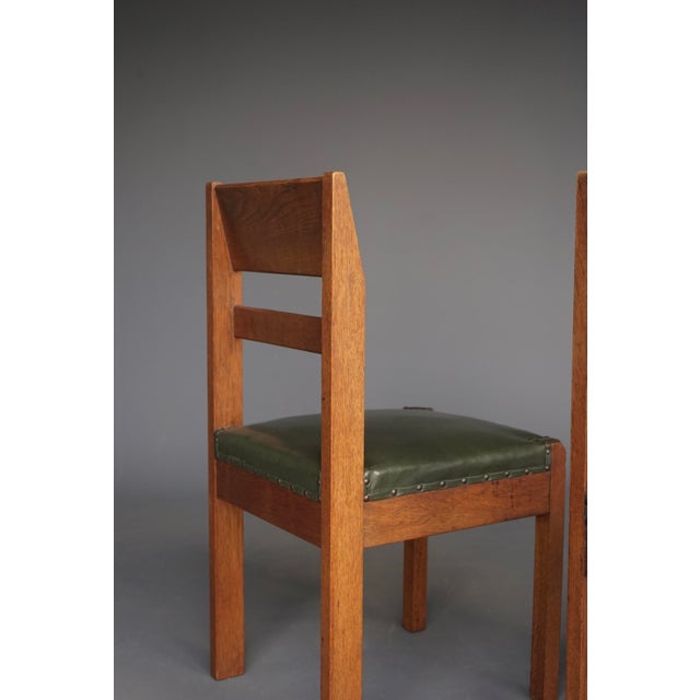 Brown Antique Side Chairs by Piet Klaarhamer, 1917, Set of 2 For Sale - Image 8 of 12
