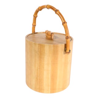 Mid 20th Century Coastal Bamboo Ice Bucket by Tastesetter For Sale