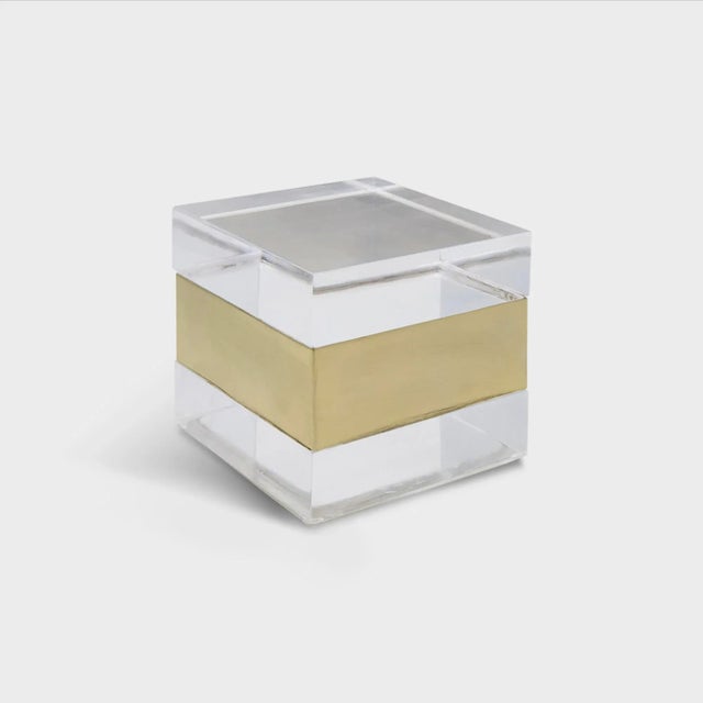 Acrylic with Brass decorative storage box