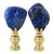 Lapis Lazuli Finials in Brass by C. Damien Fox, a Pair. For Sale