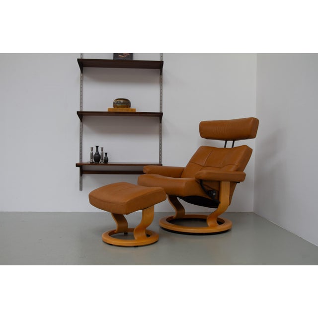 Set of Stressless Reclining Lounge Chair and Ottoman from Ekornes, 2000s For Sale - Image 3 of 18