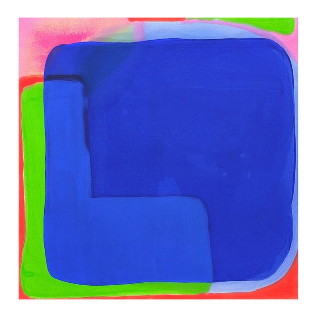 Gary Griffin "Boundary" Contemporary Blue, Pink, Green, & Red Tone Color Field Painting, 2023 For Sale - Image 4 of 11