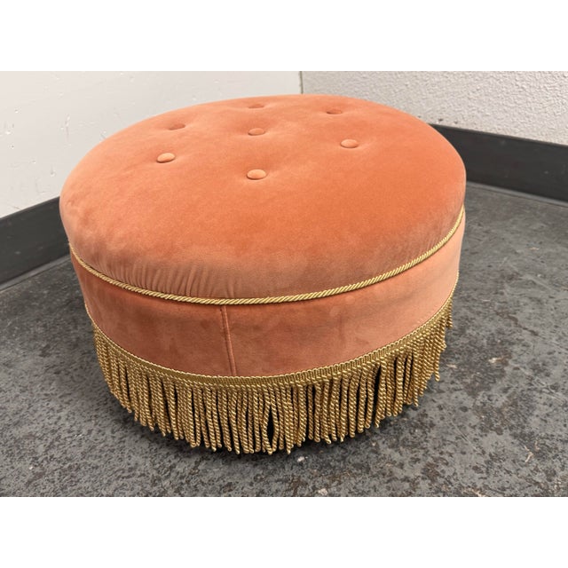Traditional Jennifer Taylor Home Yolanda Velvet Ottoman For Sale - Image 3 of 12