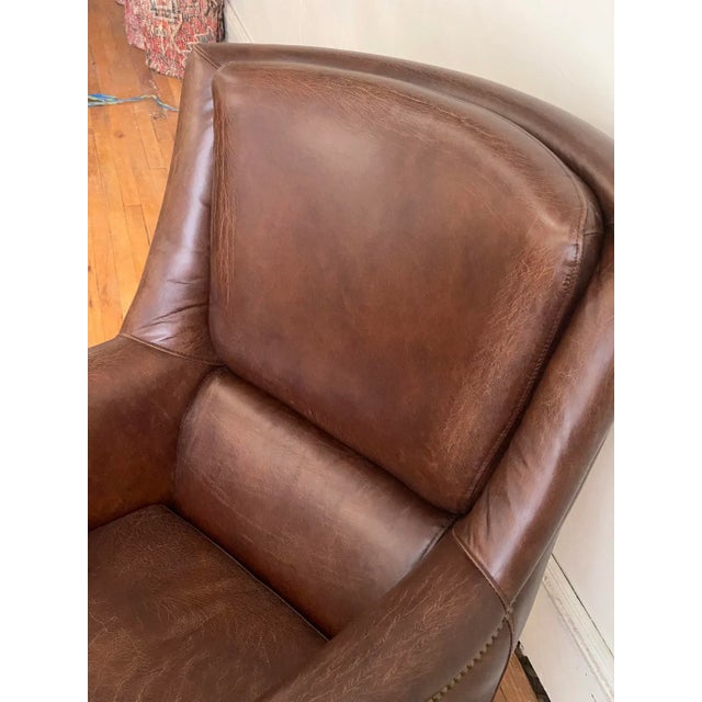 Chocolate Timothy Oulton Lumbar “Cigar Leather” Chair For Sale - Image 8 of 13