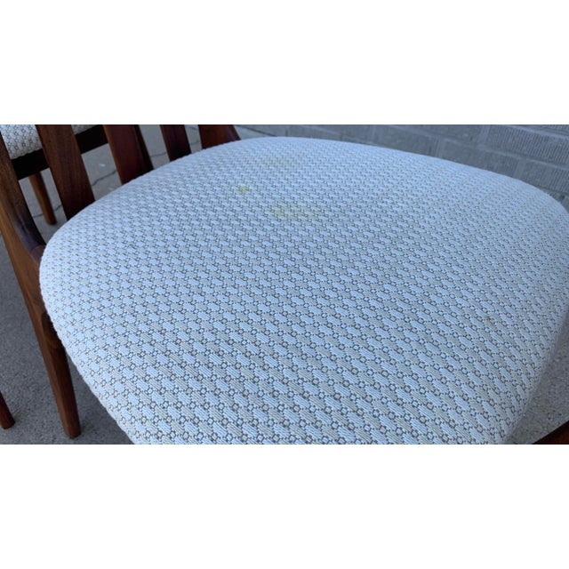 Brown Mid 20th Century Danish Style High Back Walnut Dining Chairs= Set of 4 For Sale - Image 8 of 8