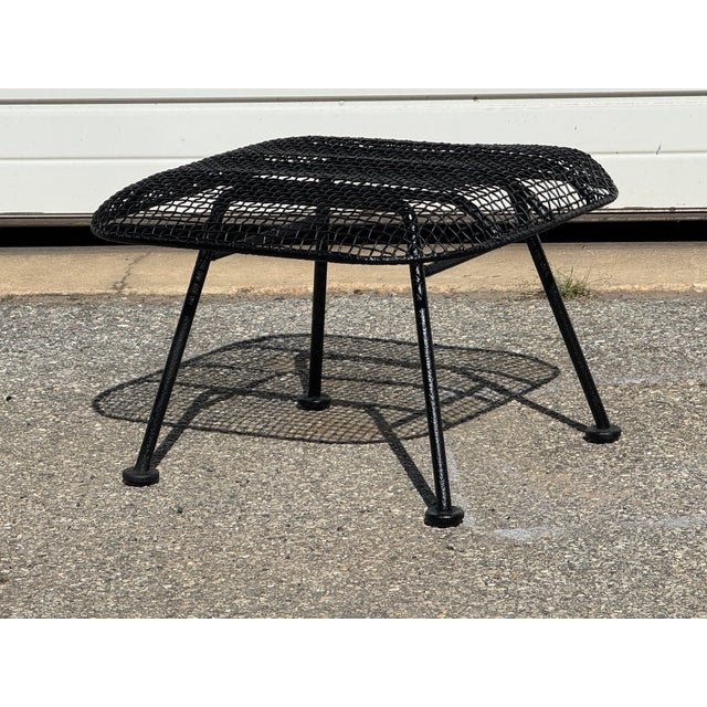1960s Mid-Century Modern Russell Woodard Sculptura Outdoor Wrought Iron Ottoman/Stool For Sale - Image 5 of 8