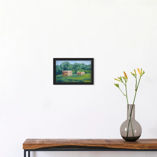 Quiet Places & Journeys — Hay Bales Landscape (Original Oil Landscape) For Sale - Image 11 of 18