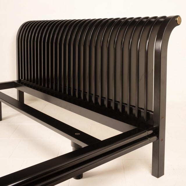 Vintage Bed in Wood and Brass by Pierre Cardin, 1980s For Sale - Image 9 of 17