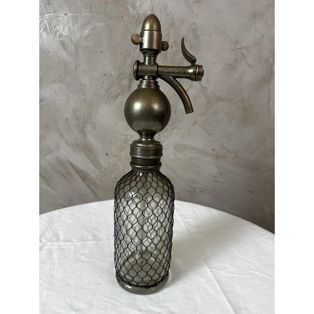 Vintage Siphon in Glass and Metal, 1900 For Sale - Image 10 of 12