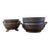 Vintage Indian Antique Brass Footed Decorative Bowls – Pair For Sale