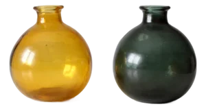 Pair of Vintage Recycled Glass Vases