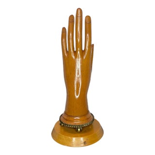 Wooden Hand Glove Display, 1800s For Sale