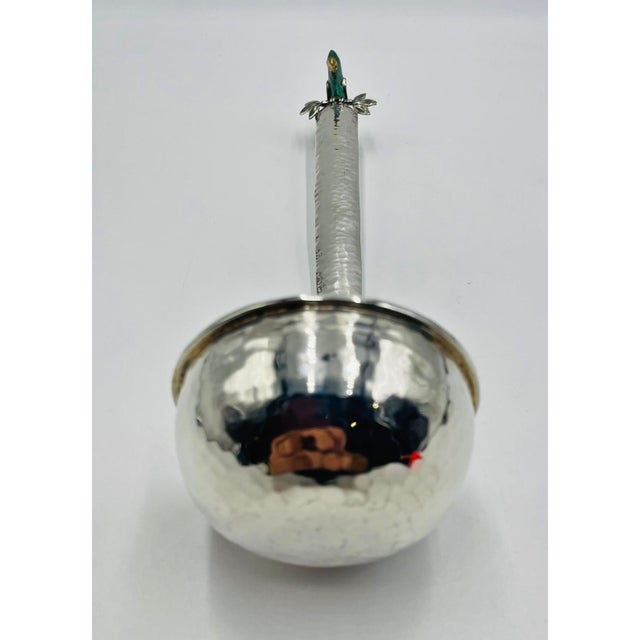 Emilia Castillo Emilia Castillo Silver-Plated Ladle With Malachite Parrot, Mexican Modernism For Sale - Image 4 of 18